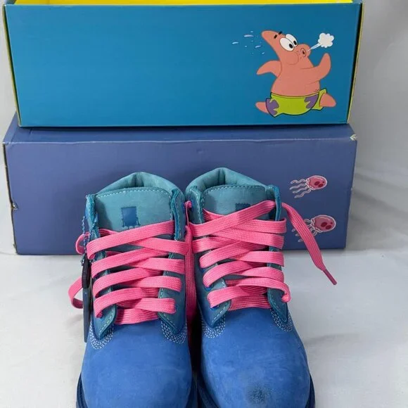 TIMBERLAND x SpongeBob 6 Inch Waterproof Nubuck Leather Boots Size 2 Youth